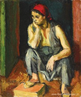 Odalisque met rode sjaal Odalisque met rode sjaal