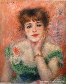 Jeanne Samary in een jurk met lage hals Jeanne Samary in een jurk met lage hals