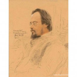 Portret van schrijver Jevgeni Nikolajevitsj Chirikov Portret van schrijver Jevgeni Nikolajevitsj Chirikov