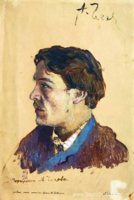 Portret van schrijver Anton Tsjechov Portret van schrijver Anton Tsjechov