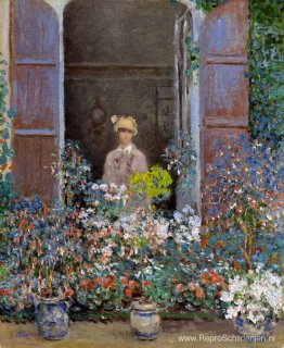 Camille Monet bij het raam, Argentuile Camille Monet bij het raam, Argentuile