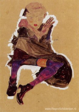 Zittend jong meisje Zittend jong meisje