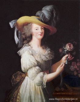 Marie Antoinette in een mousseline-jurk Marie Antoinette in een mousseline-jurk