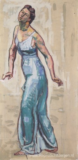 Grensvrouwfiguur in blauwe Gwand Grensvrouwfiguur in blauwe Gwand