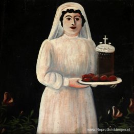 Vrouwen die eieren dragen (bestaand deel van het schilderij) Vrouwen die eieren dragen (bestaand deel van het schilderij)