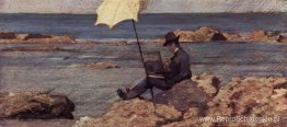 Silvestro Lega, op het schilderij Riva al Mare Silvestro Lega, op het schilderij Riva al Mare