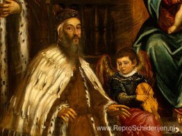 Doge Alvise I Mocenigo en familie voor de Madonna Doge Alvise I Mocenigo en familie voor de Madonna