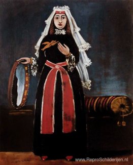 Georgische vrouw met tamboerijn Georgische vrouw met tamboerijn