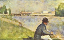 Zittende mens. Studie voor "Zwemmers in Asnières" Zittende mens. Studie voor "Zwemmers in Asnières"