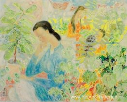 Vrouw in een tuin Vrouw in een tuin