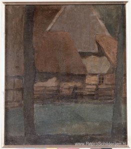 Gevelboerderij met bomen Gevelboerderij met bomen