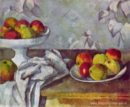 Stilleven met appels en fruitschaal Stilleven met appels en fruitschaal