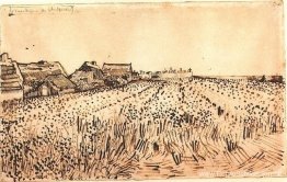 Uitzicht op Saintes-Maries met begraafplaats Uitzicht op Saintes-Maries met begraafplaats