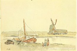 Een boot op het kanaal Een boot op het kanaal