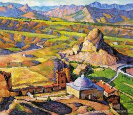 Uitzicht op het Genuese fort in Sudak Uitzicht op het Genuese fort in Sudak