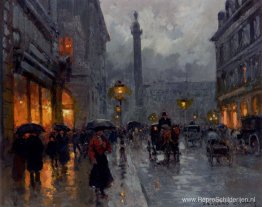 Plaats Vendome in de regen Plaats Vendome in de regen