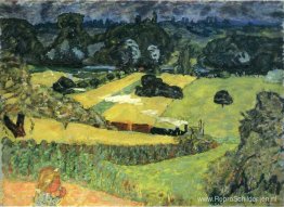 Landschap met goederentrein Landschap met goederentrein