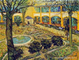 De binnenplaats van het ziekenhuis in Arles De binnenplaats van het ziekenhuis in Arles