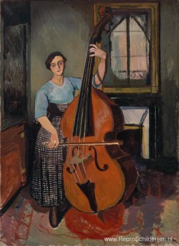 Vrouw met een contrabas Vrouw met een contrabas