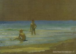 Jongens op het strand. Studie Jongens op het strand. Studie