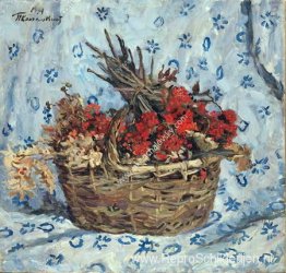 Stilleven. Lijsterbes op blauw. Stilleven. Lijsterbes op blauw.