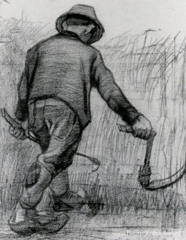 Boer met sikkel, van achteren gezien Boer met sikkel, van achteren gezien