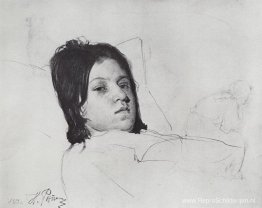 Vrouwenhoofd (V.A. Repina liggend in bed) Vrouwenhoofd (V.A. Repina liggend in bed)