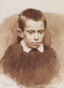 Portret van A. S. Matveev in de kindertijd Portret van A. S. Matveev in de kindertijd