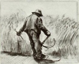 Boer met sikkel, van achteren gezien Boer met sikkel, van achteren gezien