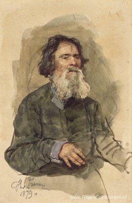 Portret van een bebaarde boer Portret van een bebaarde boer