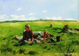 Jongens in het veld Jongens in het veld