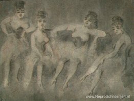 Vier vrouwen op een bank Vier vrouwen op een bank