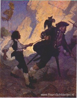 Jim, Long John Silver en zijn papegaai Jim, Long John Silver en zijn papegaai