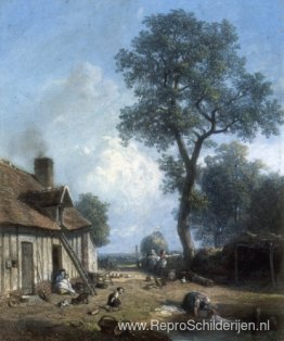 Figuren op een boerenerf Figuren op een boerenerf