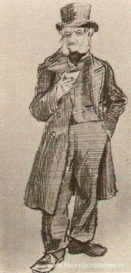 Weesman met hoge hoed, beker vasthoudend Weesman met hoge hoed, beker vasthoudend