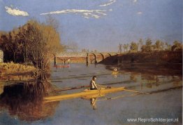 Max Schmitt in een skiff Max Schmitt in een skiff