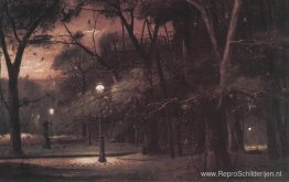 Avond in Parc Monceau Avond in Parc Monceau