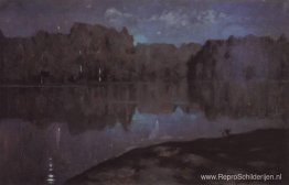 Nacht. Rivieroever. Nacht. Rivieroever.