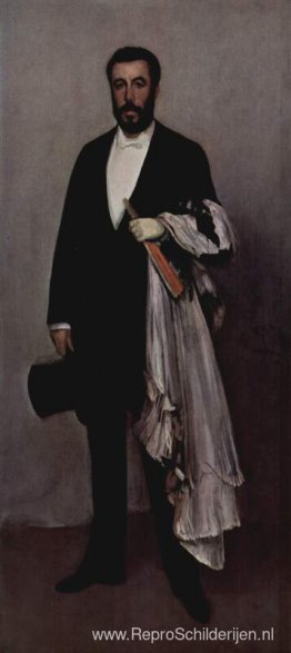 Arrangement in lichtroze en zwart: Portret van Théodore Duret Arrangement in lichtroze en zwart: Portret van Théodore Duret