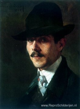 Portret van schilder Oumvertos Argyros Portret van schilder Oumvertos Argyros