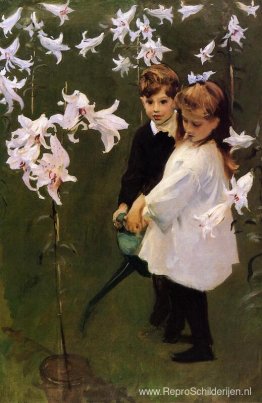 Tuinstudie van de Vickers-kinderen Tuinstudie van de Vickers-kinderen