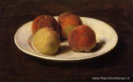 Stilleven van vier perziken Stilleven van vier perziken