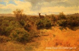 Hert en hinde in een landschap Hert en hinde in een landschap
