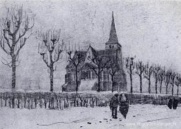 De kerk in Nuenen in de winter De kerk in Nuenen in de winter