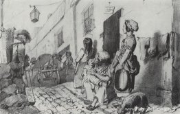 De begrafenis van een arme wijk van Parijs De begrafenis van een arme wijk van Parijs