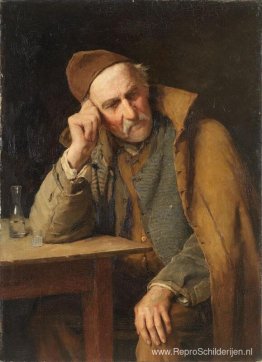 De oude Schnapseur - Een Jules met een glas Schnaps De oude Schnapseur - Een Jules met een glas Schnaps