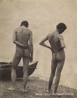 Thomas Eakins en John Laurie Wallace op een strand Thomas Eakins en John Laurie Wallace op een strand