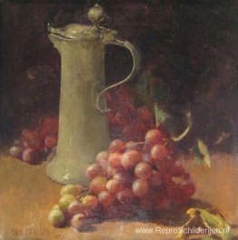 Stilleven met druiven en tinnen schenkkan Stilleven met druiven en tinnen schenkkan