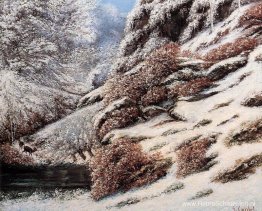 Herten in een besneeuwd landschap Herten in een besneeuwd landschap