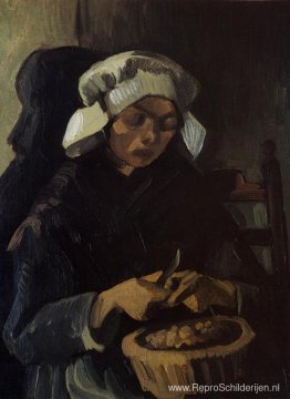 Boerin die aardappelen schilt Boerin die aardappelen schilt